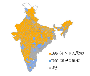 （図1）小選挙区における政党ごとの議席獲得分布